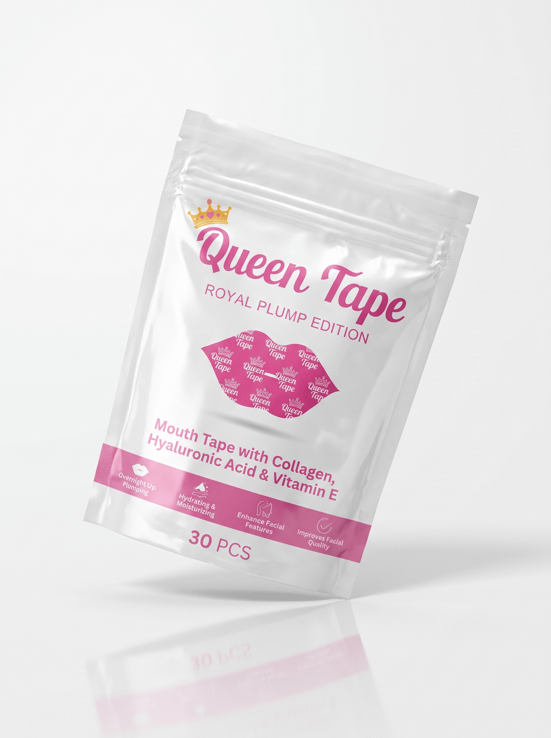 Queen Tape Royal Plump Edition pouch on a white background